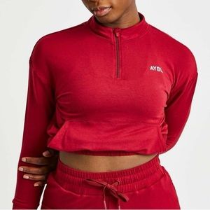 COPY - Studio 1/2 Zip Pullover - Burgundy AYBL red women